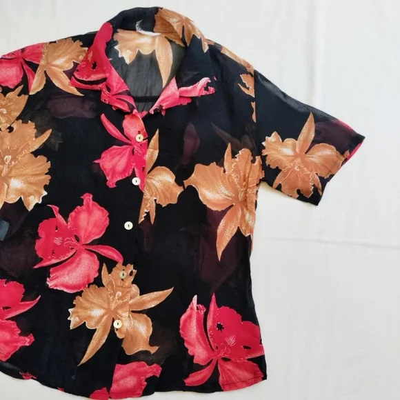90s Vintage Floral Blouse - Picture 2 of 4